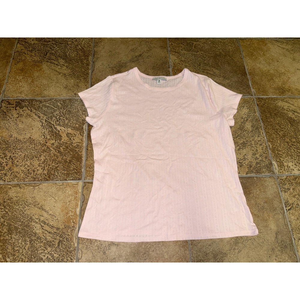 Free Assembly Women XXL Pink Pointelle Knit Short Sleeve Crew Neck Tee Top